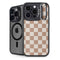 Neutral Checkered iPhone 15 Pro Kickstand Case